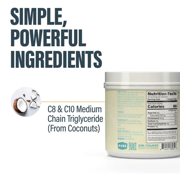 Simple, powerful ingredients in BUBS MCT Oil Powder
