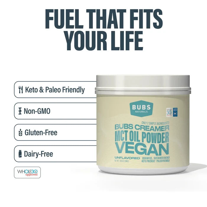 Fuel that fits your life with BUBS MCT Oil Powder