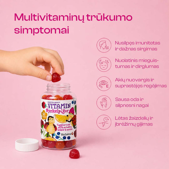Multivitaminai guminukai vaikams „BORUŽĖLĖS“, 60 guminukų