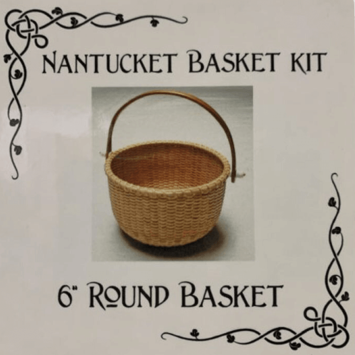 6 Inch Round Nantucket Basket Kit from HH Perkins. Premade basket kit includes all materials and directions to complete a Nantucket Lightship basket.