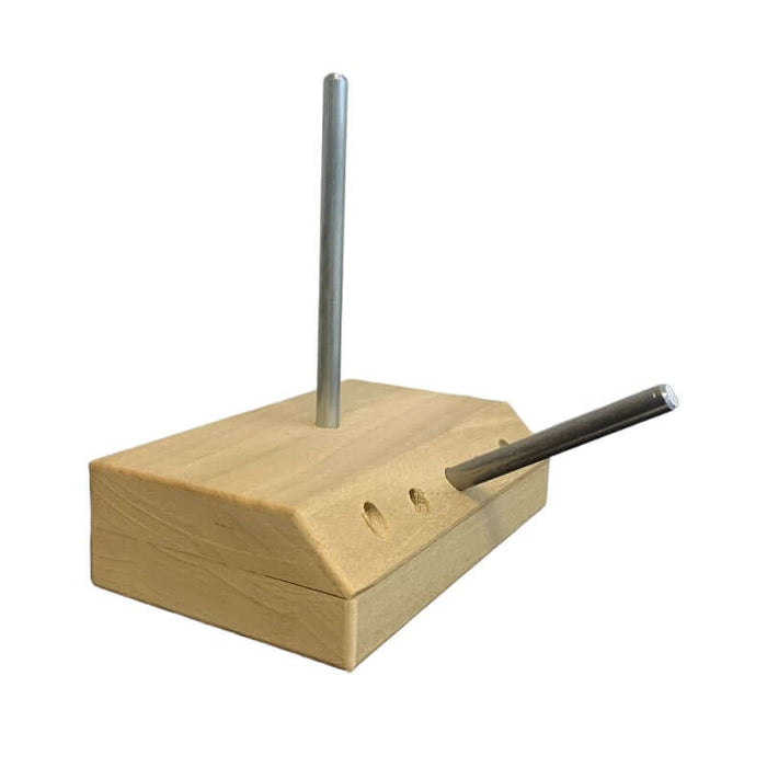 HH Perkins Mold Stand Adapter with two metal dowels.
