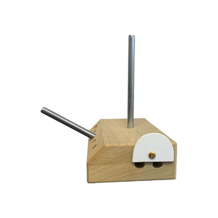 Mold Stand with slide open to show where metal dowels are located.