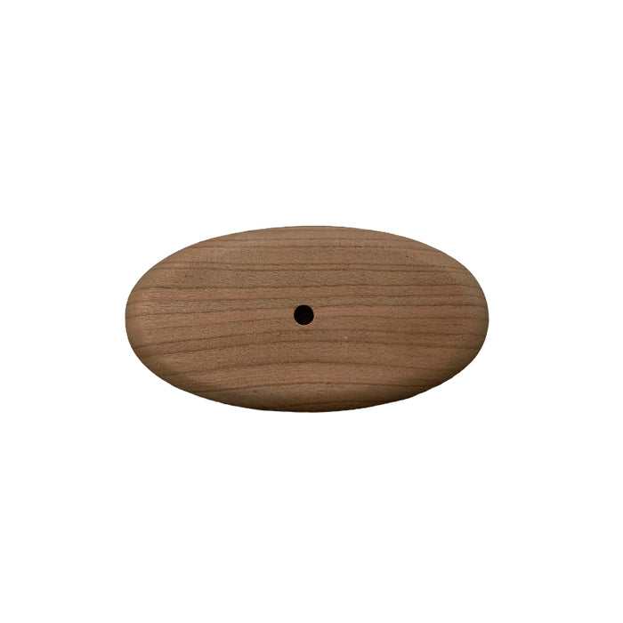 Backside of oval 7 inch cherry base for Nantucket basket weaving.