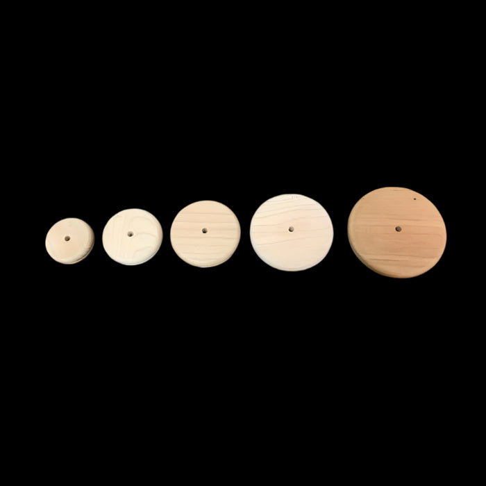 Round Cherry bases from small to large.