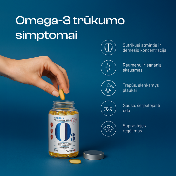Omega-3 Forte 70%, 120 kapsulių – nuotrauka 3
