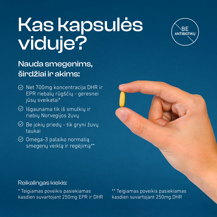 Omega-3 Forte 70%, 120 kapsulių – nuotrauka 4