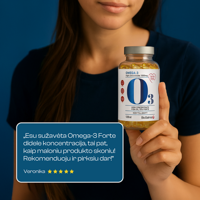 Omega-3 Forte 70%, 120 kapsulių – nuotrauka 5