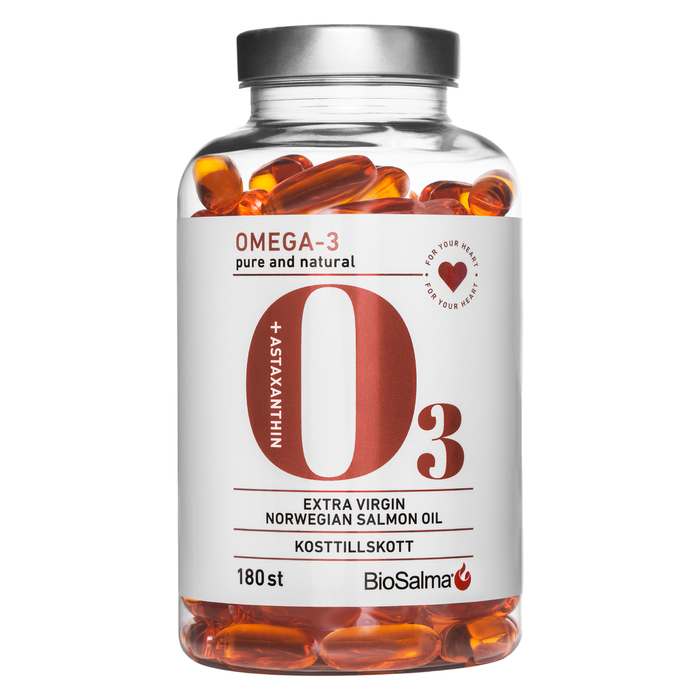 Omega-3 žuvies taukai iš Norvegijos lašišų - EPR ir DHR, širdies sveikata, smegenis, 180 kapsulių