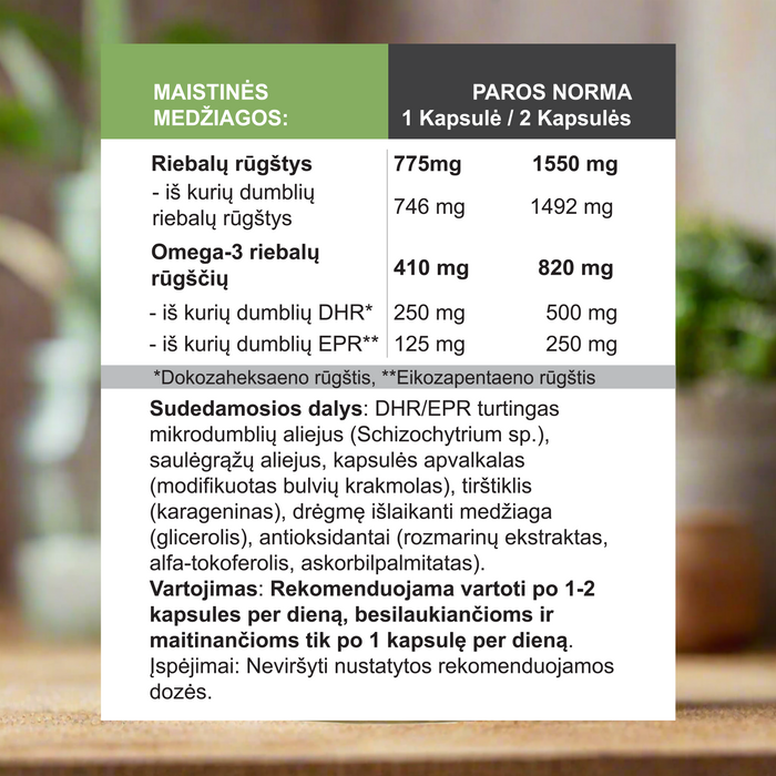 Omega-3 Vegan, 60 kapsulių – nuotrauka 2