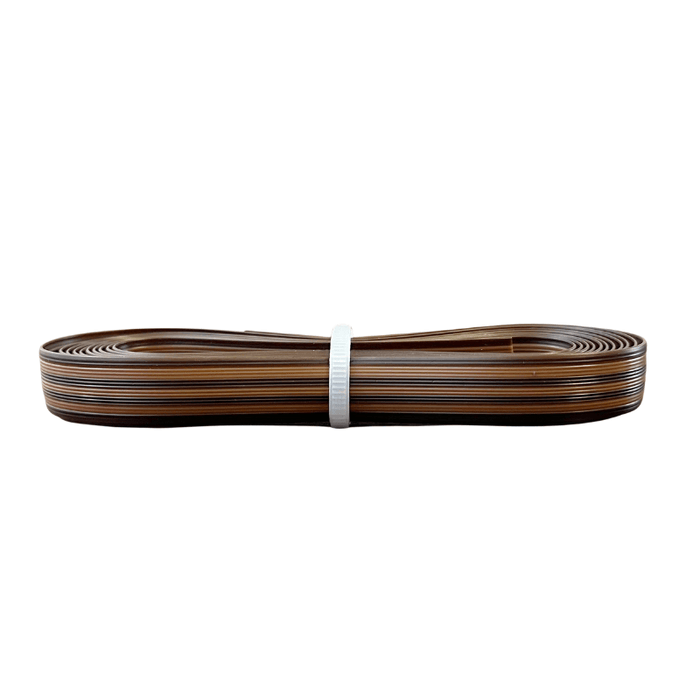Flat brown stripe plastic splint on white background sold by HH Perkins co.