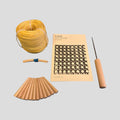Fine 2.5mm Plastic Strand Cane Kit with awl, caning awl, corner plugs, and booklet.