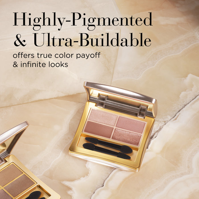 Elizabeth Arden Profoundly Pink Eyeshadow Quad Palette Product Texture (highly pigmented & ultra-buildable)