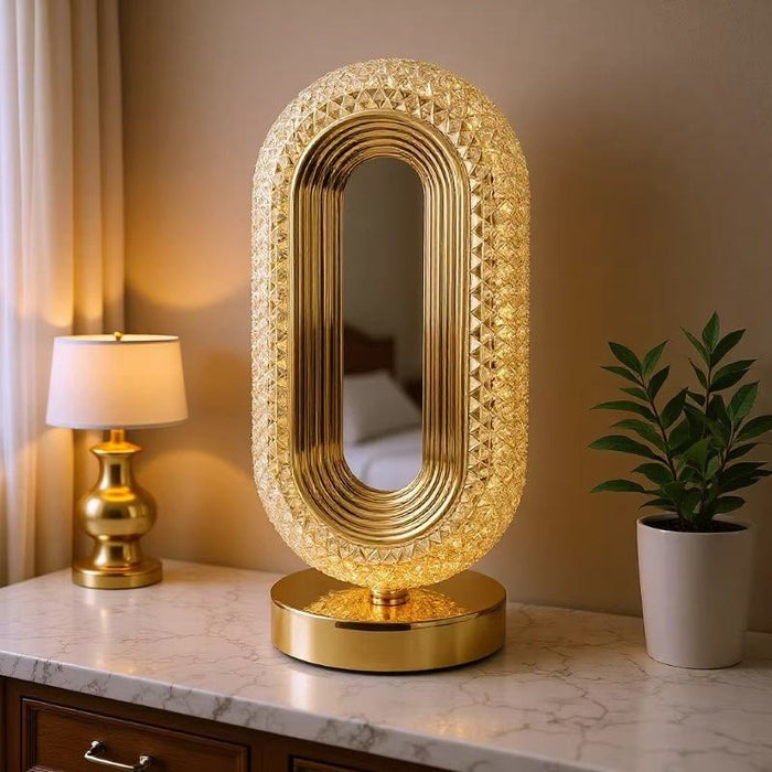 Rechargeable Oval LED Touch Table Lamp – USB Bedside Night Light