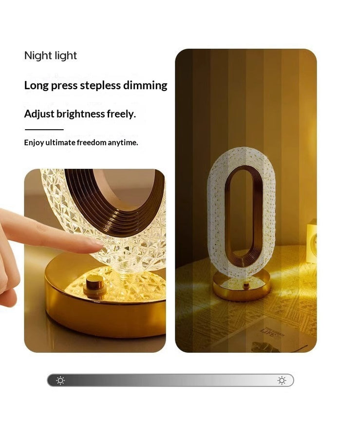Rechargeable Oval LED Touch Table Lamp – USB Bedside Night Light