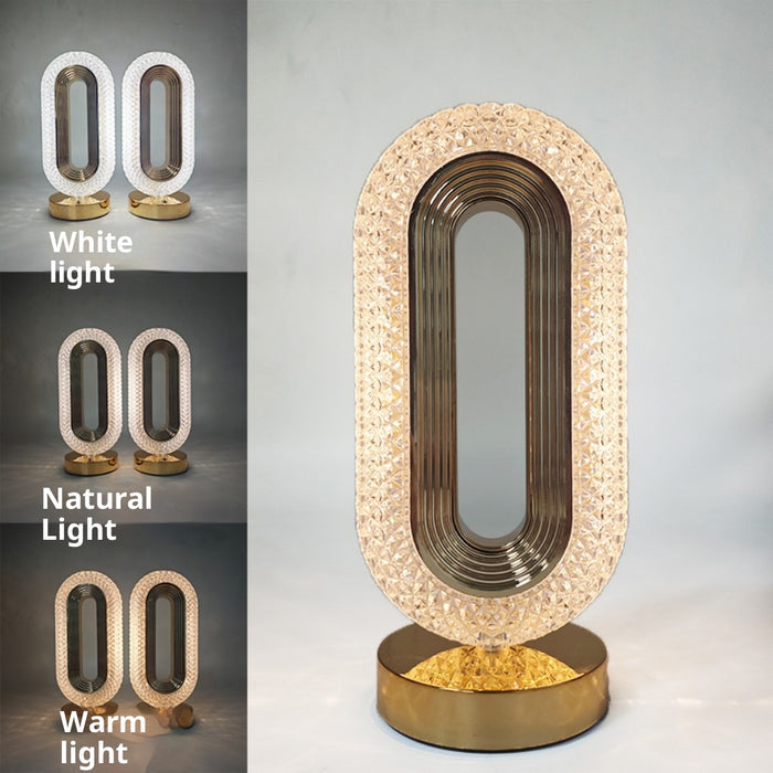 Rechargeable Oval LED Touch Table Lamp – USB Bedside Night Light