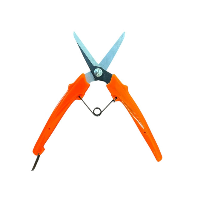 Open Reed Cutter with Spring Loaded handle in the vertical position.