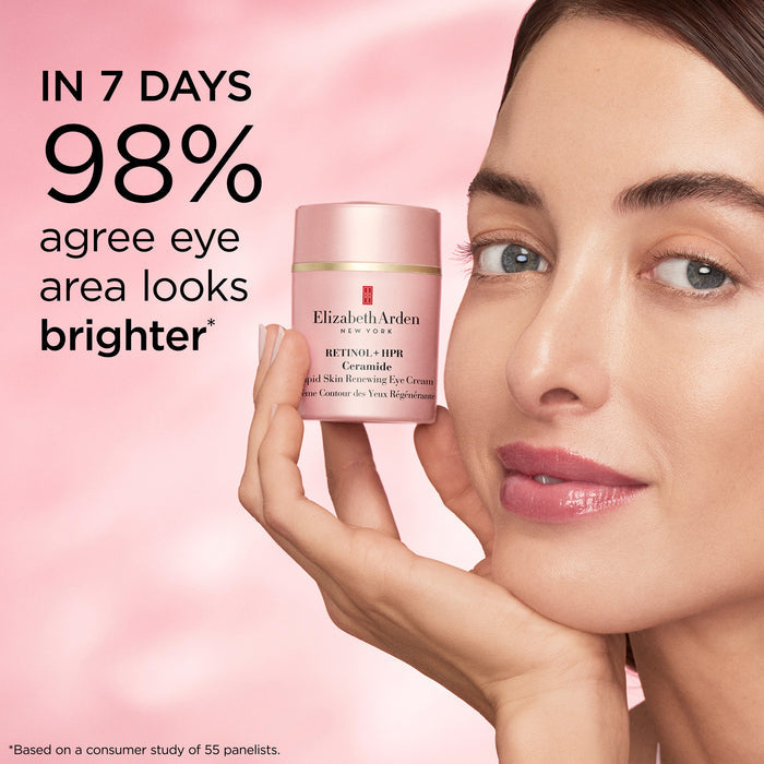 Retinol + HPR Ceramide Rapid Skin Renewing Eye Cream claim about brighter skin
