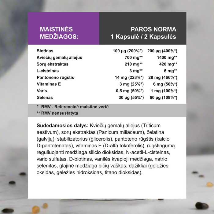 Plaukų serumas, 90 kapsulių – nuotrauka 2