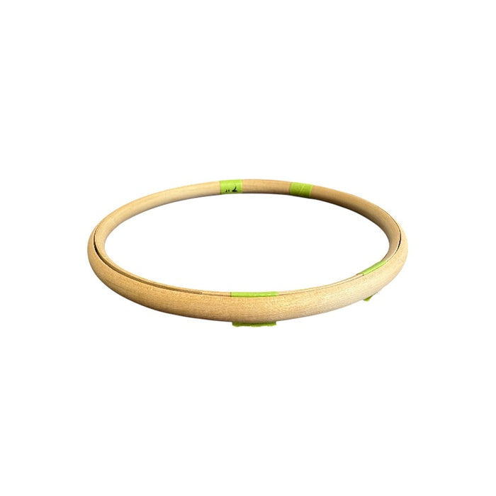 Round Maple 2-piece rim used for Nantucket Basket weaving on a white background