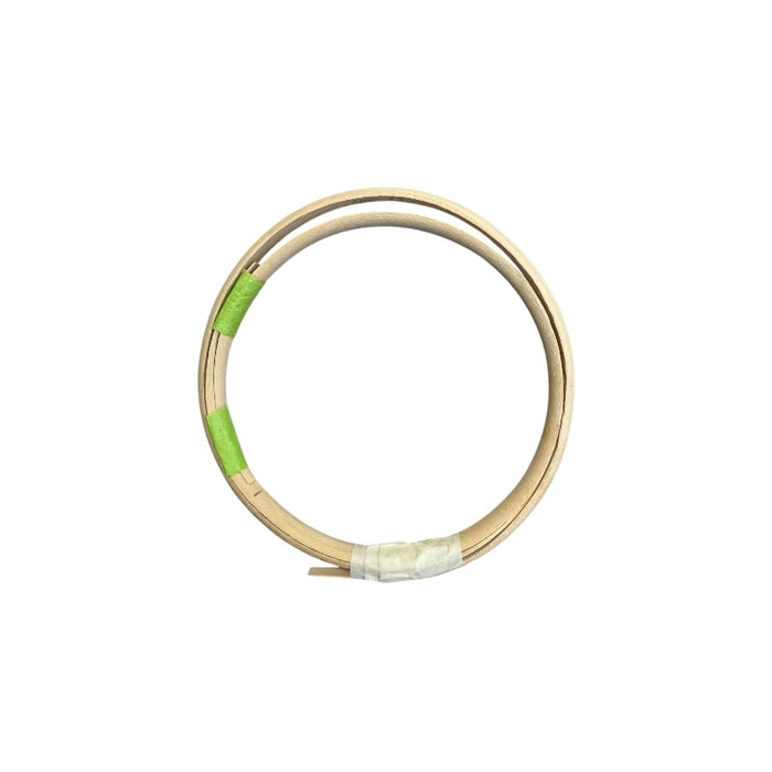 Round Maple 2-piece rim used for Nantucket Basket weaving on a white background