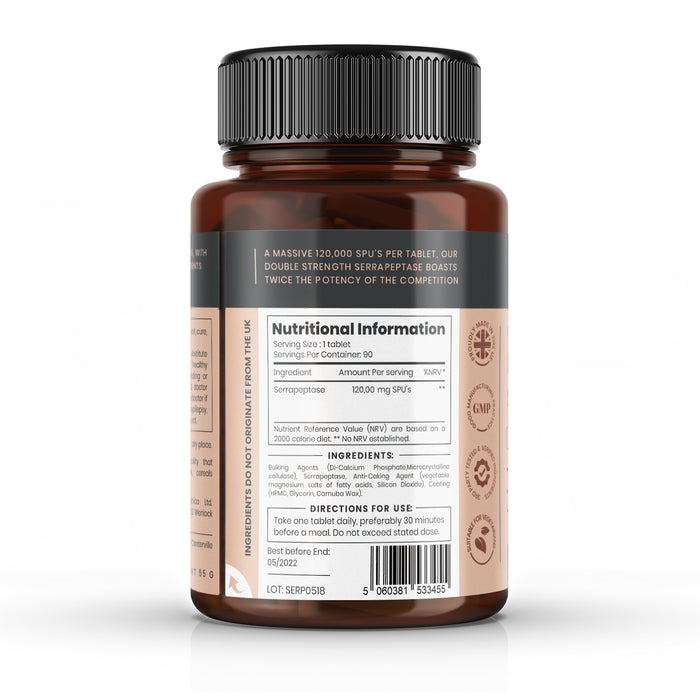 Serrapeptase 120,000 SPU x 90 tablets