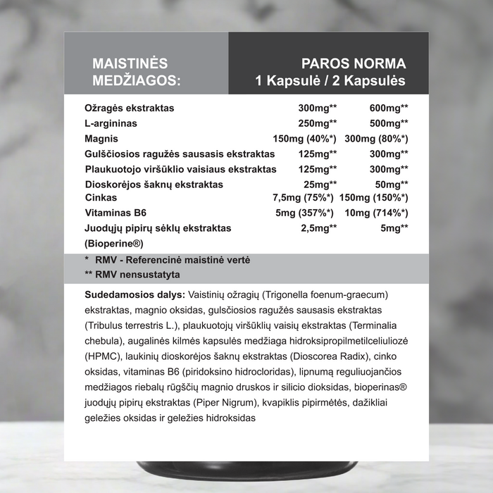TestoLibido +, 120 kapsulių – nuotrauka 2