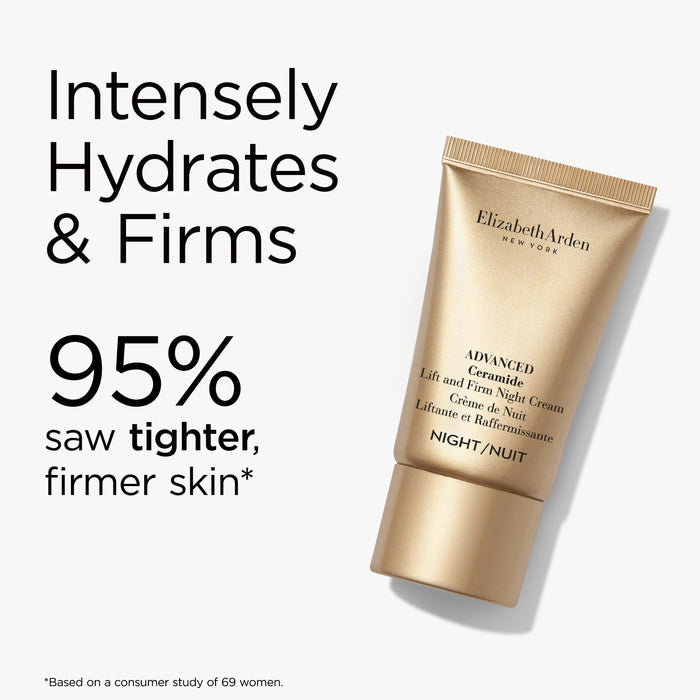 Elizabeth Arden night cream with hydration and firming benefits on a white background
