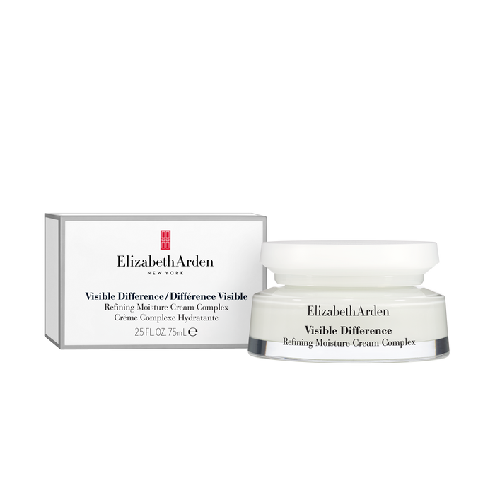 Elizabeth Arden Visible Difference cream jar and box on a white background