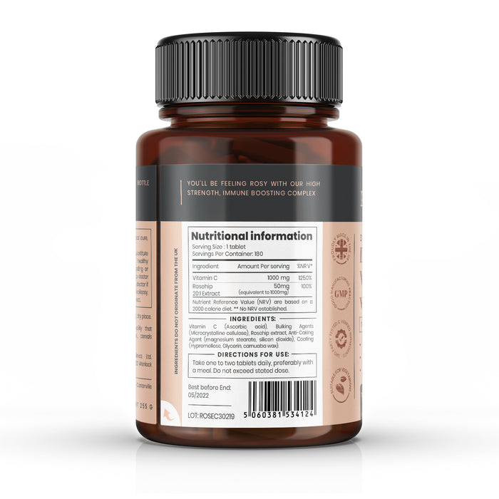 Vitamin C & Rosehip Extract 2000mg x 180 tablets
