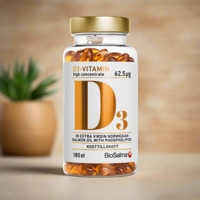 Vitaminas D3 (2500TV) + Omega3 lašišų taukai, 180 kapsulių – nuotrauka 3