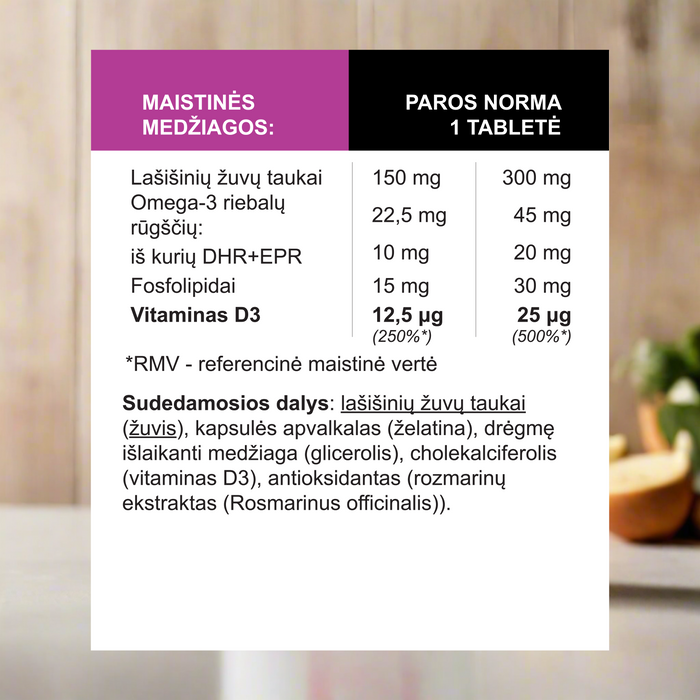 Vitaminas D3 (500TV), 120 kapsulių – nuotrauka 2