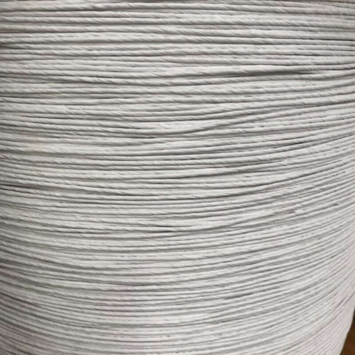 A reel of fiber rush showing the individual strand sizes.