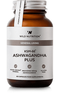 Wild Nutrition Food-Grown KSM-66 Ashwagandha Plus 60 Caps